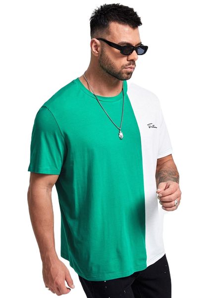 extended sizes men letter graphic color block t-shirt g1p4#, White;black
extended sizes men letter graphic color block t-shirt g1p4#, White;black