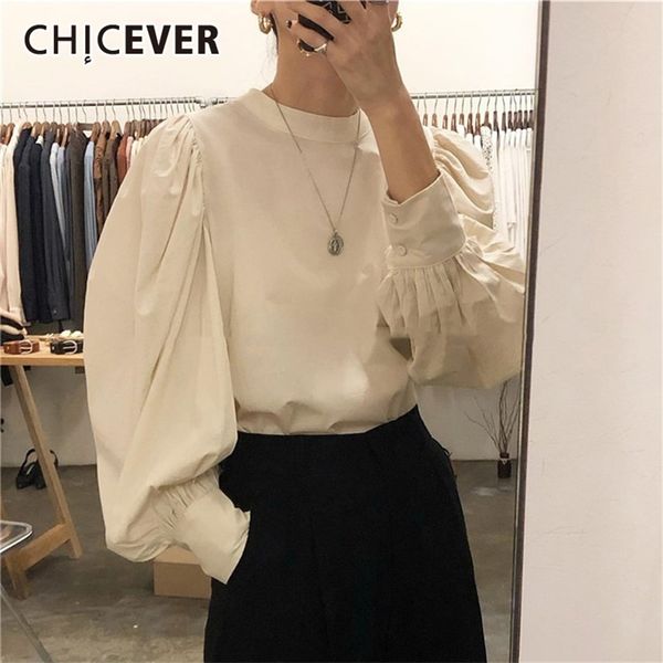 chicever korean chic style shirt for women o neck lantern sleeve oversize loose pullover female blouses 2020 fashion new clothes t200321, White
chicever korean chic style shirt for women o neck lantern sleeve oversize loose pullover female blouses 2020 fashion new clothes t200321, White