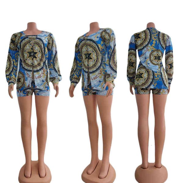 y6052 women's designer comfortable casual print seaside wind temperament wrap shorts jacket three pieces suit, Gray
y6052 women's designer comfortable casual print seaside wind temperament wrap shorts jacket three pieces suit, Gray