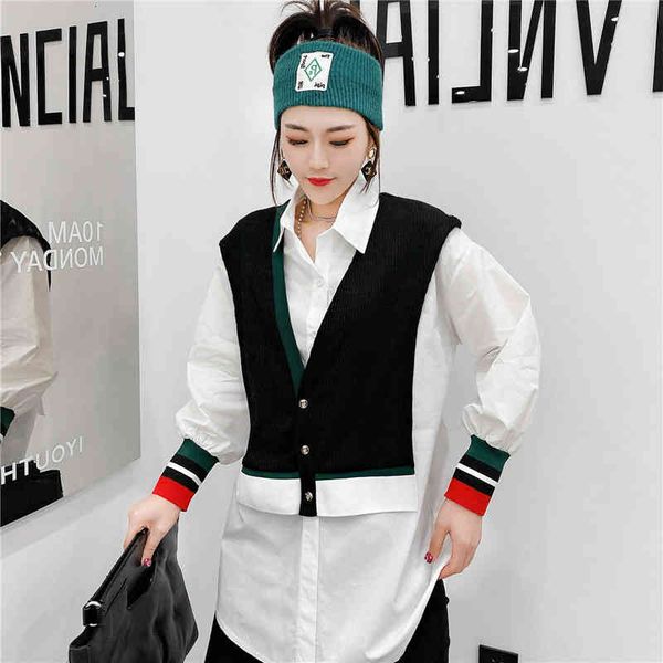 women's polos spring and autumn women's style jigan minority knitted color matching fake two-piece sweater bottom coat ly3c, White
women's polos spring and autumn women's style jigan minority knitted color matching fake two-piece sweater bottom coat ly3c, White