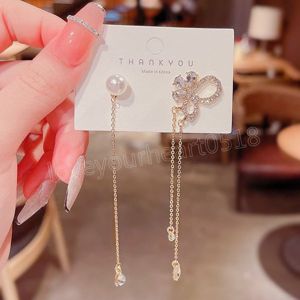 asymmetric butterfly pearl tassel diamond dangle earrings for women korean fashion earring daily party jewelry gift, Silver
asymmetric butterfly pearl tassel diamond dangle earrings for women korean fashion earring daily party jewelry gift, Silver