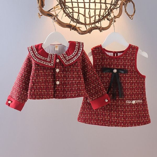 fashion kids girls princess plaided clothes set autumn baby children long sleeve coat outwear+tank-dress 2pcs sweet suit adk806 220315, White
fashion kids girls princess plaided clothes set autumn baby children long sleeve coat outwear+tank-dress 2pcs sweet suit adk806 220315, White