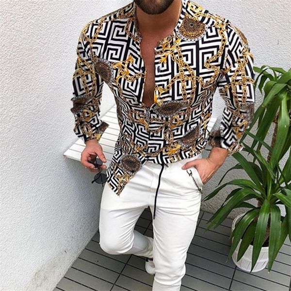 european american mens clothing casual fashion printed singlebreasted cardigan long sleeve shirt men 220707, White;black
european american mens clothing casual fashion printed singlebreasted cardigan long sleeve shirt men 220707, White;black
