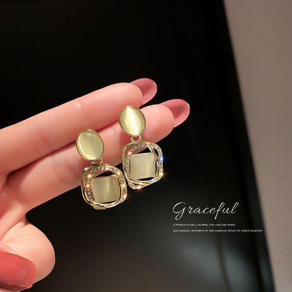 925 silver needle korean stylish and simple personality earrings with diamonds cats eye earrings online influencer refined design eardrop, Golden
925 silver needle korean stylish and simple personality earrings with diamonds cats eye earrings online influencer refined design eardrop, Golden