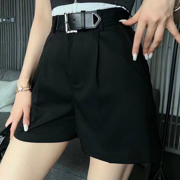 trendy letter suit shorts triangle belt decoration shorts soft thin trousers short pants, White;black
trendy letter suit shorts triangle belt decoration shorts soft thin trousers short pants, White;black