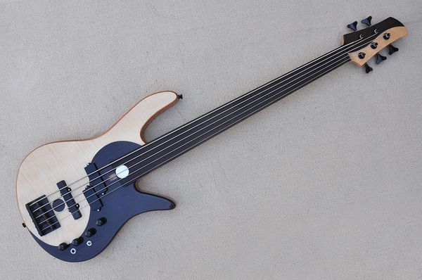 factory custom taiji 5 string electric bass guitar with fretless black hardwares rosewood fingerboard flame maple veneer active offer custom
factory custom taiji 5 string electric bass guitar with fretless black hardwares rosewood fingerboard flame maple veneer active offer custom