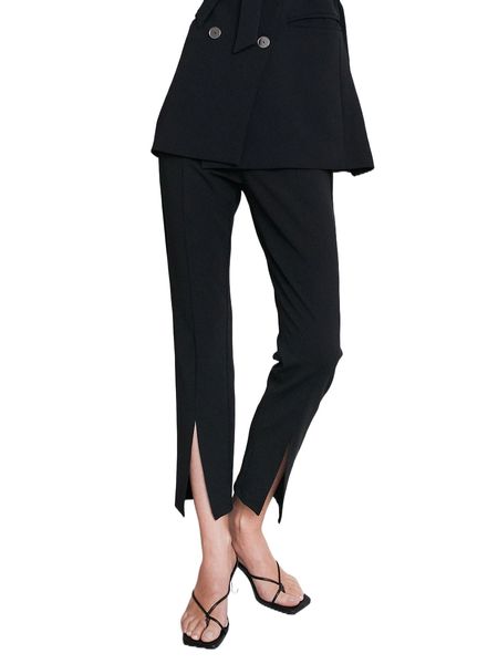 motf premium -slit press crease pants y4vh#, Black;white