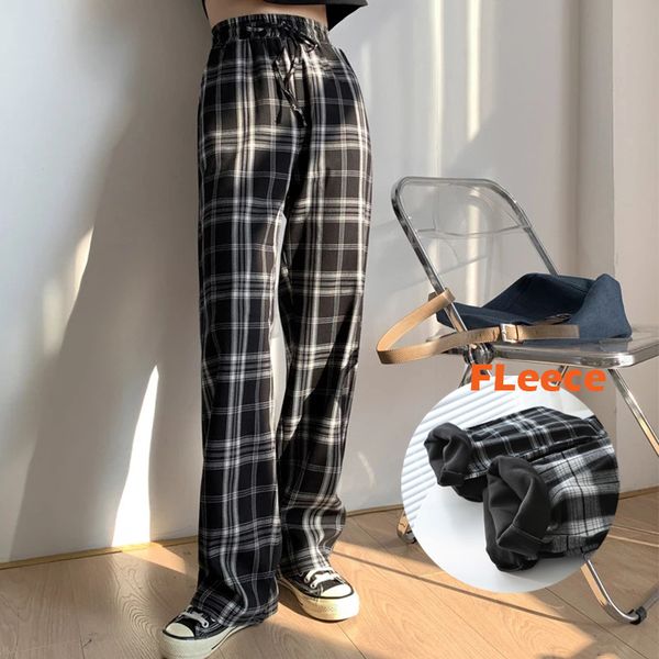 warm plaid pants for women winter fleece trousers za harajuku vintage korean fashion y2k urban women's pants trend, Black;white
warm plaid pants for women winter fleece trousers za harajuku vintage korean fashion y2k urban women's pants trend, Black;white