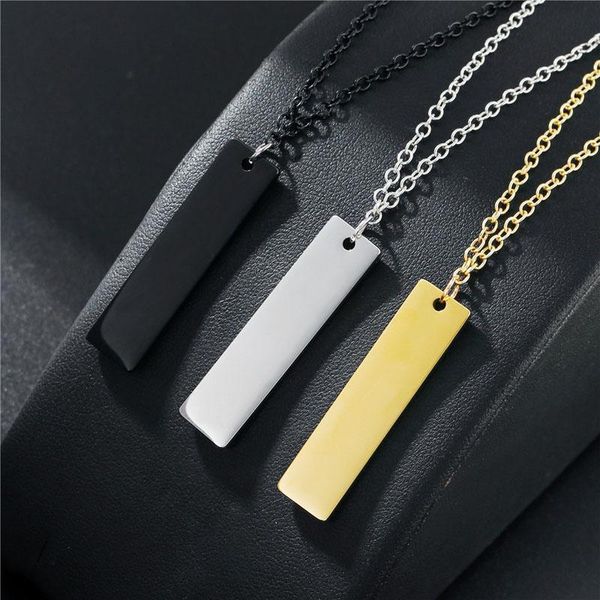 pendant necklaces hip-hop rectangle necklace men punk stainless steel cuban chain for jewelry gift, Silver 
pendant necklaces hip-hop rectangle necklace men punk stainless steel cuban chain for jewelry gift, Silver