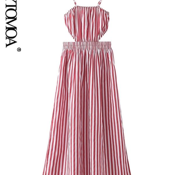 women fashion hollow out side slit striped midi dress vintage backless thin straps female dresses vestidos mujer 220526, Black;gray
women fashion hollow out side slit striped midi dress vintage backless thin straps female dresses vestidos mujer 220526, Black;gray