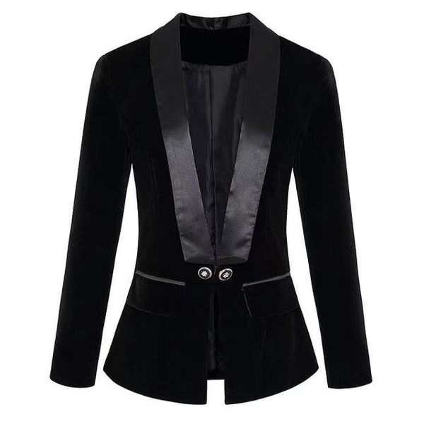 t061 womens suits & blazers tide brand high-quality retro fashion designer suit jacket slim plus size women's clothing, White;black
t061 womens suits & blazers tide brand high-quality retro fashion designer suit jacket slim plus size women's clothing, White;black