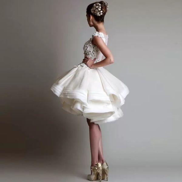 short lace a-line wedding dresses cap sleeves hollow lace appliqued sequins backless knee length tulle lace plus size boho wedding gowns plu, White
short lace a-line wedding dresses cap sleeves hollow lace appliqued sequins backless knee length tulle lace plus size boho wedding gowns plu, White