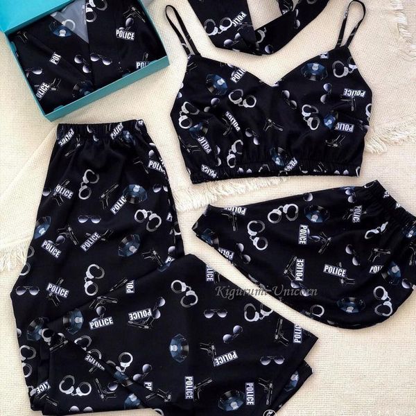 print pajamas for women summer solid silk sleepwear pyjamas set tank bra and long pants underwear sleeveless nightwear, Black;red
print pajamas for women summer solid silk sleepwear pyjamas set tank bra and long pants underwear sleeveless nightwear, Black;red