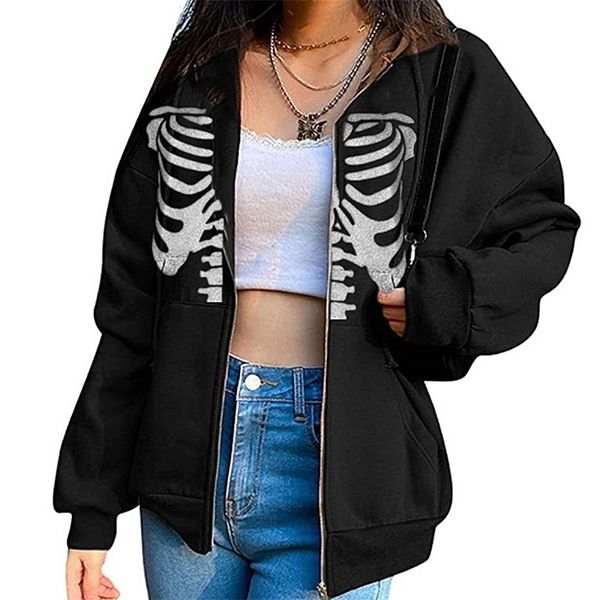 y2k zip up goth hooded sweatshirt punk skeleton loose hoodies coats 90s egirl harajuku vintage aesthetic oversized hoodies 220809, Black
y2k zip up goth hooded sweatshirt punk skeleton loose hoodies coats 90s egirl harajuku vintage aesthetic oversized hoodies 220809, Black