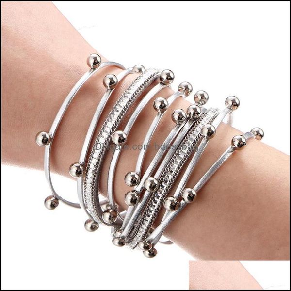 tennis bracelets jewelry mtiplelayers leather beads charm bracelet for women selling fashion ladies wrap bangle f dhtd1, Golden;silver
tennis bracelets jewelry mtiplelayers leather beads charm bracelet for women selling fashion ladies wrap bangle f dhtd1, Golden;silver