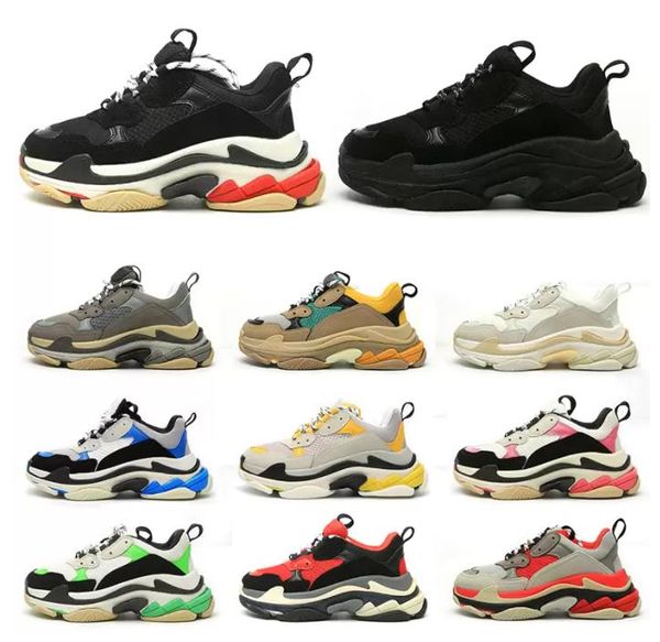 2022 casual shoes sneakers triple s men women black white beige teal blue bred red pink mens jogiing walking fashion