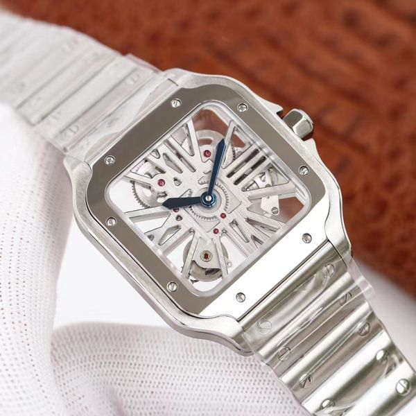 classic square skeleton men's mechanical watch double folding buckle stainless steel strap sapphire glass ultra-thin movement 9.08mm, Slivery;brown
classic square skeleton men's mechanical watch double folding buckle stainless steel strap sapphire glass ultra-thin movement 9.08mm, Slivery;brown