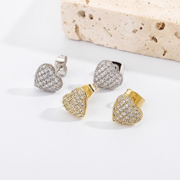 women heart shape stud earrings with iced out cubic zirconia earring hip hop fashion jewelry, Golden;silver
women heart shape stud earrings with iced out cubic zirconia earring hip hop fashion jewelry, Golden;silver