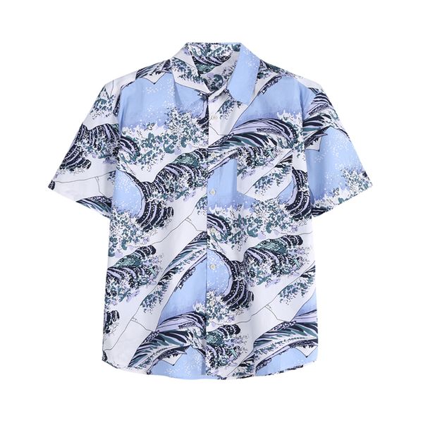european and american men's wear summer 2022 new short sleeve lapel single breasted wave print fashion shirt, White;black
european and american men's wear summer 2022 new short sleeve lapel single breasted wave print fashion shirt, White;black