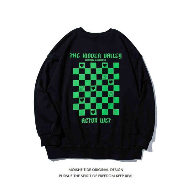 moishe tide american style high street checkerboard round neck sweater for men and women loose ins fashion brand hip-hop couple shirt, Black
moishe tide american style high street checkerboard round neck sweater for men and women loose ins fashion brand hip-hop couple shirt, Black