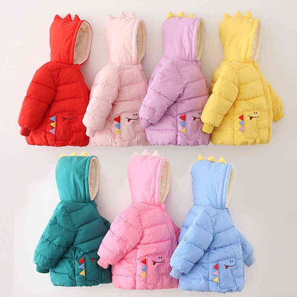 new children's clothing baby dinosaur cartoon down cotton jacket boys girls hooded cartoon plush thickened jacket j220718, Blue;gray
new children's clothing baby dinosaur cartoon down cotton jacket boys girls hooded cartoon plush thickened jacket j220718, Blue;gray