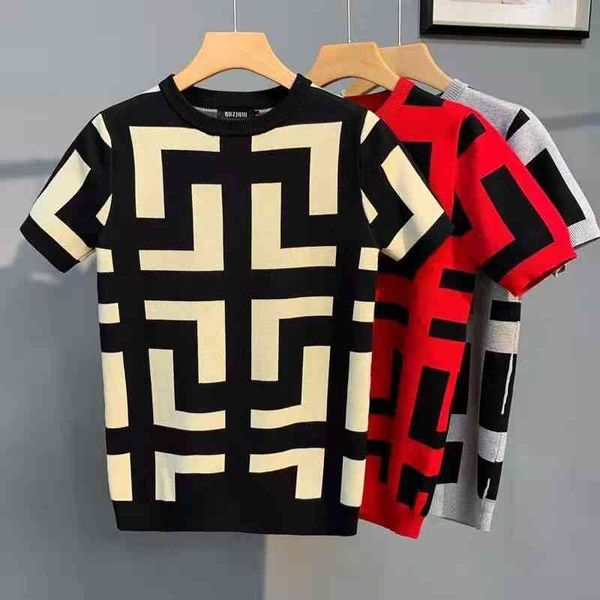 summer striped sleeve short seasonal sweater men's t-shirt elastic knitted half thickened bottoming shirt large o-neck clothes tees cas, White;black
summer striped sleeve short seasonal sweater men's t-shirt elastic knitted half thickened bottoming shirt large o-neck clothes tees cas, White;black