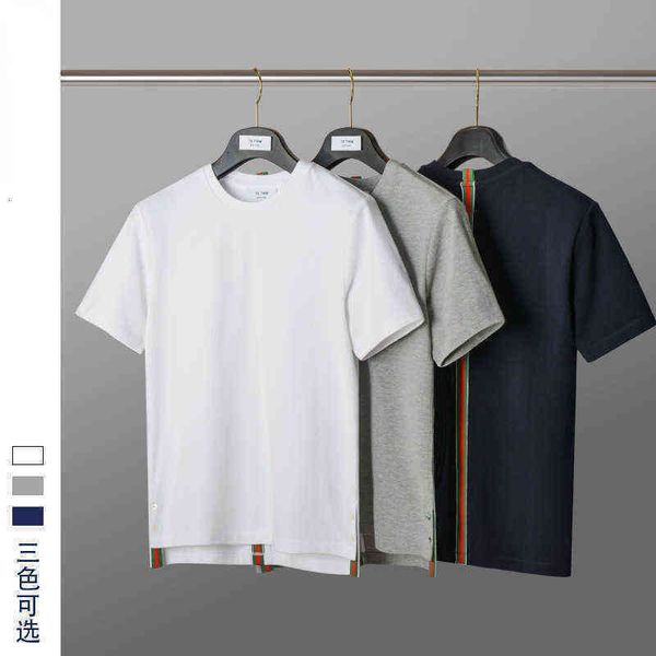 tb summer back ribbon round neck t-shirt casual short sleeve fashion half sleeve literature and art vintage four stripes men's and wome, White;black
tb summer back ribbon round neck t-shirt casual short sleeve fashion half sleeve literature and art vintage four stripes men's and wome, White;black