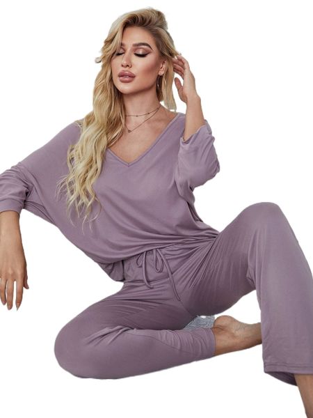 batwing sleeve knot front lounge set r5d1#, Black;red
batwing sleeve knot front lounge set r5d1#, Black;red