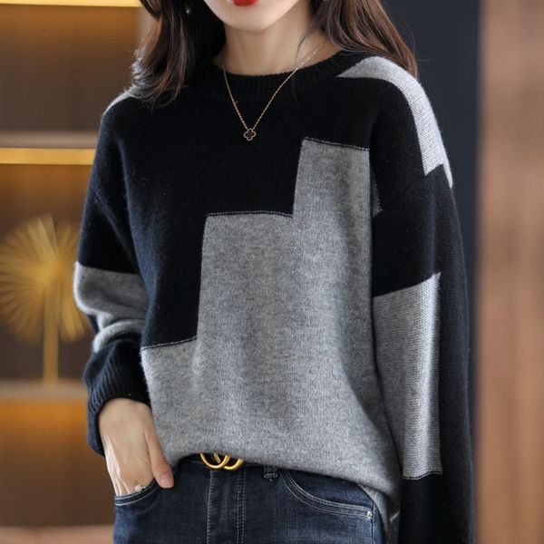 women's knits tees new imitation cashmere sweater female crewneck match color short soft waxy sweater loose pullover knitted bottoming, White
women's knits tees new imitation cashmere sweater female crewneck match color short soft waxy sweater loose pullover knitted bottoming, White