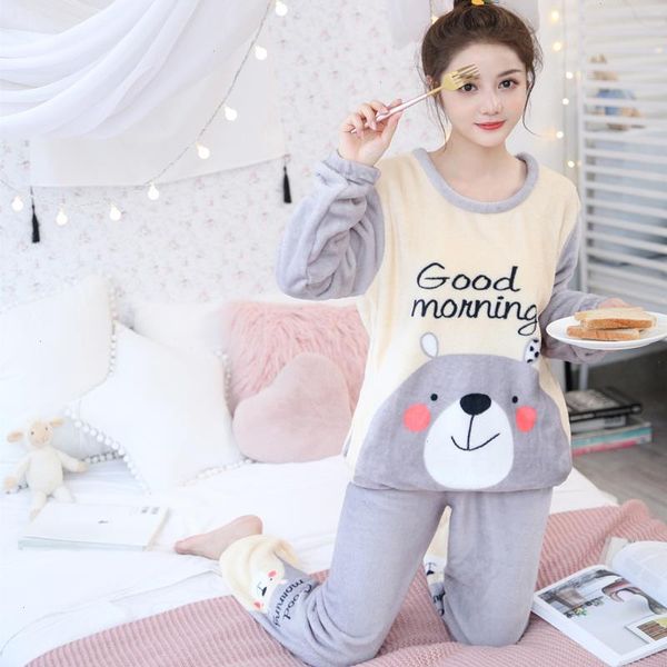 autumn winter warm womens sleepwear flannel women pyjamas sets thick coral velvet long sleeve cute pajamas set home cloth girl, Black;red
autumn winter warm womens sleepwear flannel women pyjamas sets thick coral velvet long sleeve cute pajamas set home cloth girl, Black;red