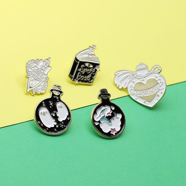 cute little ghost magic bottle enamel pins creative brooches 5pcs /set gold plated wishing box brooch for girls shirt badge jewelry gift bag, Gray
cute little ghost magic bottle enamel pins creative brooches 5pcs /set gold plated wishing box brooch for girls shirt badge jewelry gift bag, Gray
