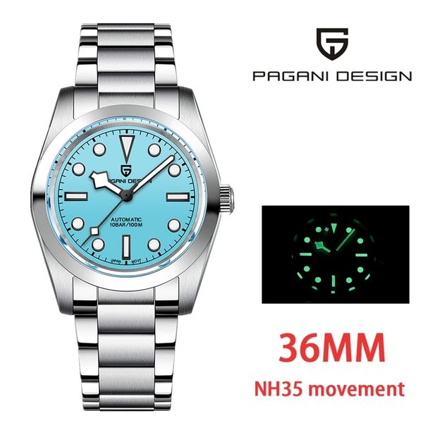 pagani design 36mm snowflake pointer mechanical men wristwatches luxury sapphire glass nh35 movement automatic watch for men 220622, Slivery;brown
pagani design 36mm snowflake pointer mechanical men wristwatches luxury sapphire glass nh35 movement automatic watch for men 220622, Slivery;brown