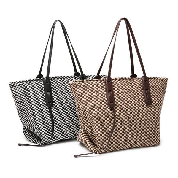 women tote bag 2 in 1 for winter trend luxury shoulder plaid crochet shopper female houndstooth ladies large handbags
women tote bag 2 in 1 for winter trend luxury shoulder plaid crochet shopper female houndstooth ladies large handbags