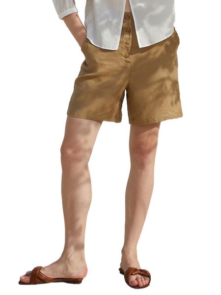motf premium 100% linen wide leg shorts k1gx#, White;black