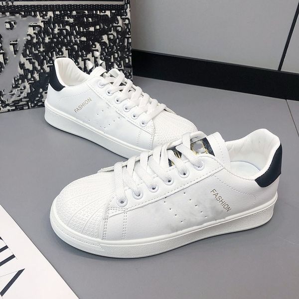 

fashion white leather women chunky sneakers white shoes lace up tenis feminino zapatos de mujer platform women casual shoe, Black