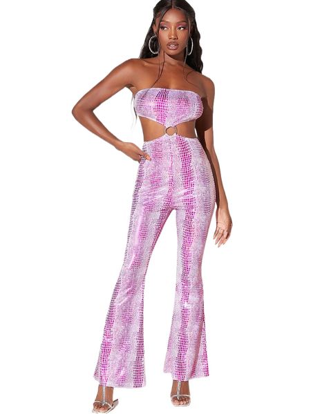 bae snakeskin print o-ring cut out flare leg metallic tube jumpsuit s9nz#, Black;white
bae snakeskin print o-ring cut out flare leg metallic tube jumpsuit s9nz#, Black;white