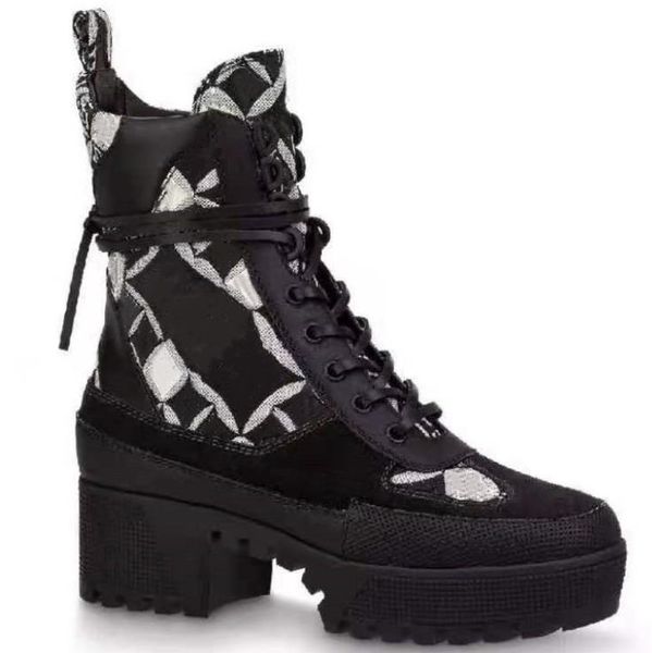 women leather laureate platform desert boots letter flower booties calf leather laces designer lady chunky heel treaded rubber outsole ankle, Black
women leather laureate platform desert boots letter flower booties calf leather laces designer lady chunky heel treaded rubber outsole ankle, Black