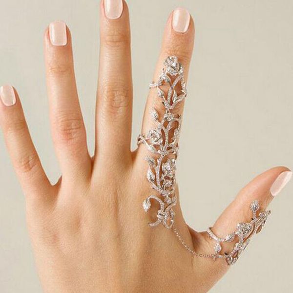 fashion chain link ring full rhinestones vintage flower double finger rings for women girl party jewelry gift accessories 220719, Silver
fashion chain link ring full rhinestones vintage flower double finger rings for women girl party jewelry gift accessories 220719, Silver