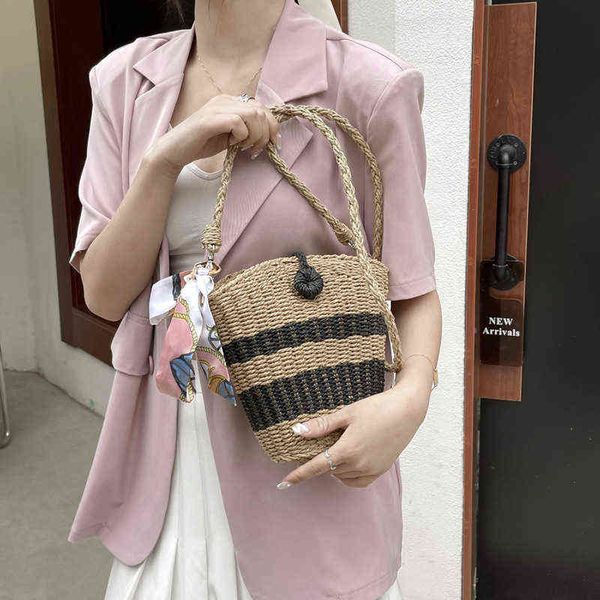 shopping bags striped straw bucket women shoulder woven summer fashion ladies crossbody bag casual beach shopper female tote scarves 220318
shopping bags striped straw bucket women shoulder woven summer fashion ladies crossbody bag casual beach shopper female tote scarves 220318