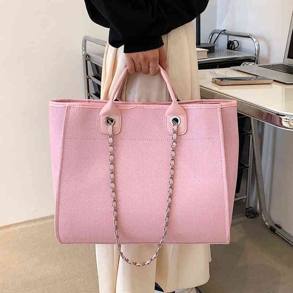 casual canvas shoulder bag for women tote designer female bags new chain messenger leisure pink handbags 2022 trend handbag g220712
casual canvas shoulder bag for women tote designer female bags new chain messenger leisure pink handbags 2022 trend handbag g220712