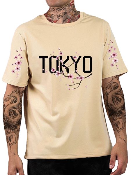 men letter & floral print tee u4jq#, White;black