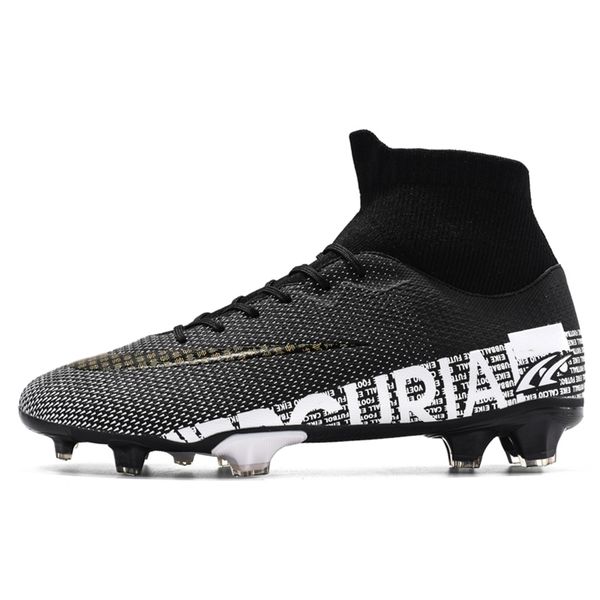 men soccer shoes kids tf/fg high ankle football boots cleats grass training sport footwear trend mens sneakers 35-45 220513, Black
men soccer shoes kids tf/fg high ankle football boots cleats grass training sport footwear trend mens sneakers 35-45 220513, Black