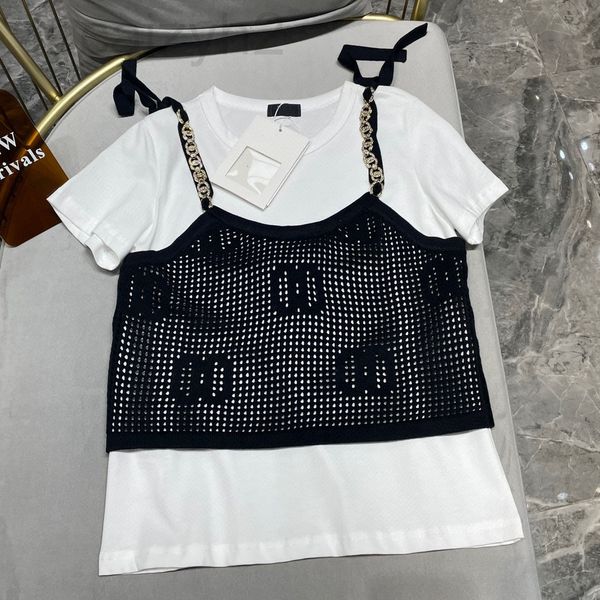 women's t-shirt designer chaopai xiangjia two piece t-shirt, hardware chain, small fragrance, exquisite handmade wool hook flower heavy, White
women's t-shirt designer chaopai xiangjia two piece t-shirt, hardware chain, small fragrance, exquisite handmade wool hook flower heavy, White