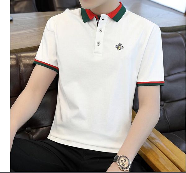 little bee short sleeve t-shirt men's trend lapel polo shirt men's cotton fashion body tide tide brand collared top, White;black
little bee short sleeve t-shirt men's trend lapel polo shirt men's cotton fashion body tide tide brand collared top, White;black