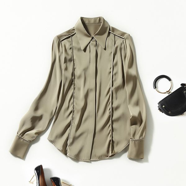 women's blouses & shirts long sleeved mulberry silk satin shirt lapel spring shenzhen nanyou high-end women's wear 9i1z, White
women's blouses & shirts long sleeved mulberry silk satin shirt lapel spring shenzhen nanyou high-end women's wear 9i1z, White