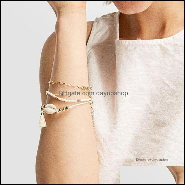charm bracelets jewelry 5 pcs/set boho retro conch shell beads tassels chain leather gold bracelet for women personality bea dht, Golden;silver
charm bracelets jewelry 5 pcs/set boho retro conch shell beads tassels chain leather gold bracelet for women personality bea dht, Golden;silver