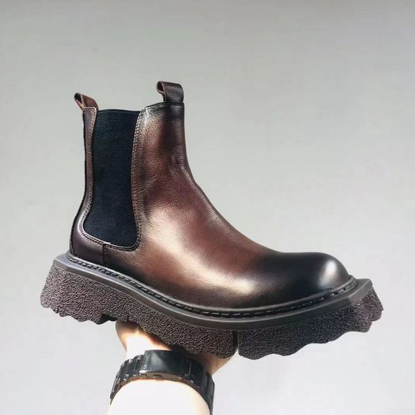 designer chelsea platform land boots genuine leather hiking work motorcycle sneaker square toe, Black
designer chelsea platform land boots genuine leather hiking work motorcycle sneaker square toe, Black