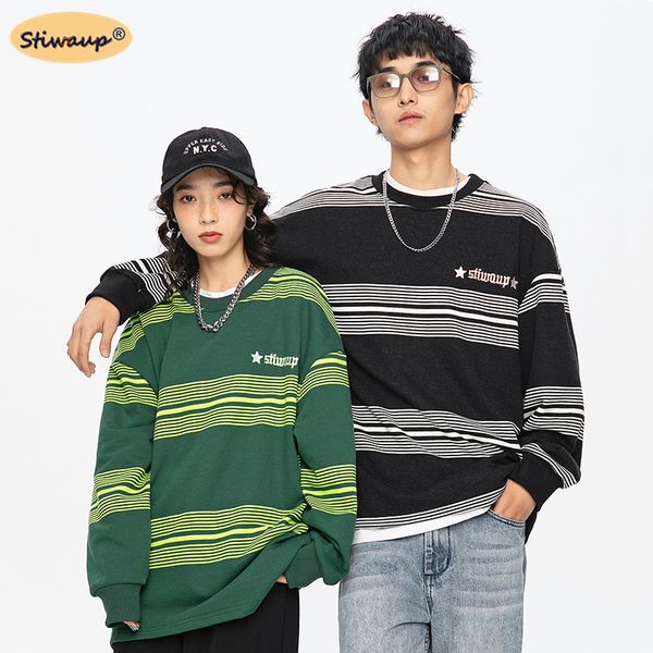 long sleeve crewneck striped sweatshirt male female spring 2022 new trendyol men women pulovers loose casual couples t-shirt cx220421, White;black
long sleeve crewneck striped sweatshirt male female spring 2022 new trendyol men women pulovers loose casual couples t-shirt cx220421, White;black