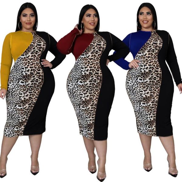 plus size dresses women's dress leopard stitching contrast print bodycon autumn spring fashion long sleeve clothing, Black
plus size dresses women's dress leopard stitching contrast print bodycon autumn spring fashion long sleeve clothing, Black