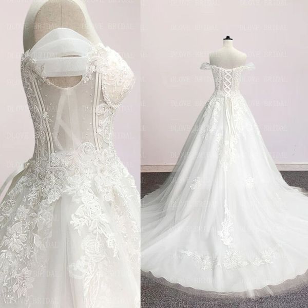 gorgeous lace appliques a-line wedding dress 2022 luxury off shoulder beaded vintage bride gown, White
gorgeous lace appliques a-line wedding dress 2022 luxury off shoulder beaded vintage bride gown, White